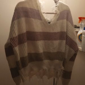 Polly&ester fringe sweater. (NWOT)